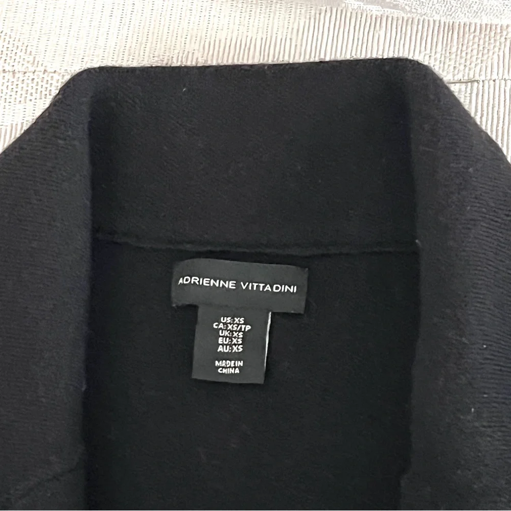 Adrianne Vittadini Black Jacket Viscose Blend Gold‎ Buttons Black